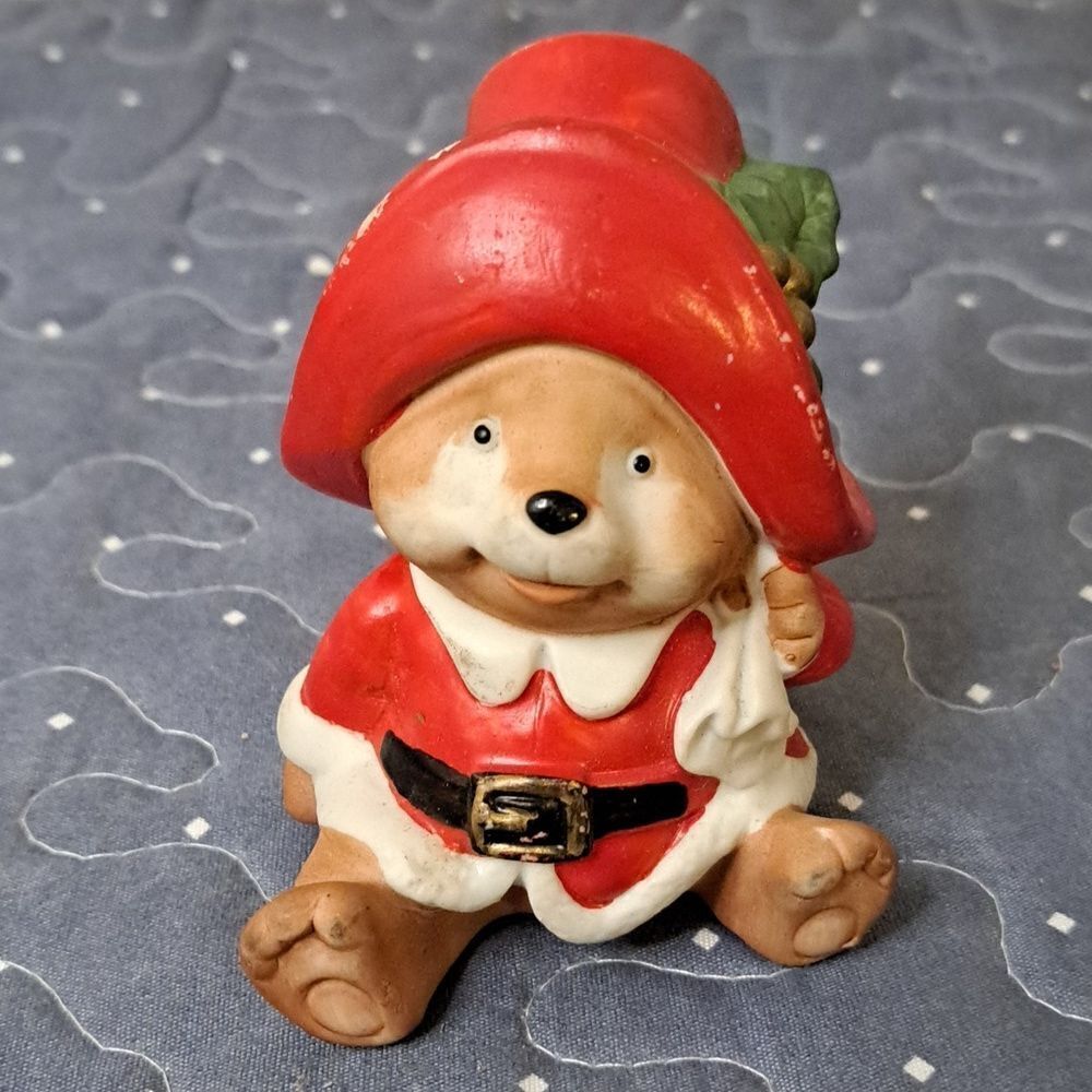 Vintage Homco Christmas Bear